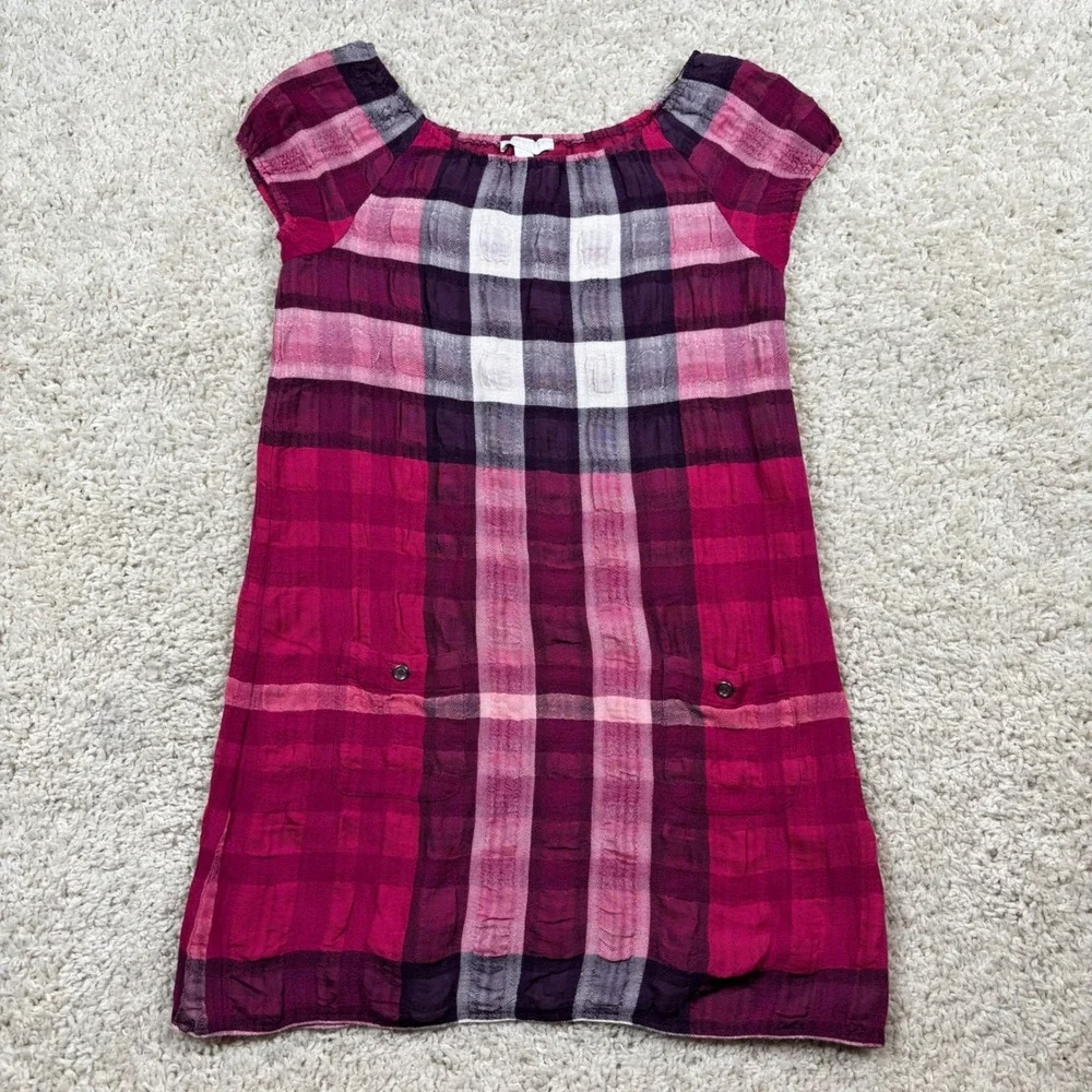 Burberry Children Girls 10Y Pink Purple Plaid Wool‎ Blend Dress 140cm Elegant